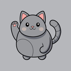 Cute pet kitten character vector illustration drawing for children