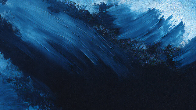 Abstract flow of deep blue and white hues creating a dynamic, wave-like movement