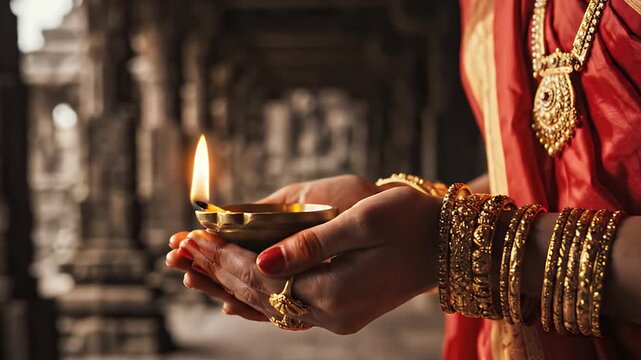 Sacred Flame of Faith A Woman's Devotional Diya Offering
