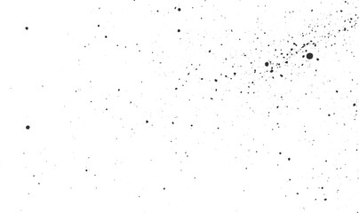 Black ink splatters and dots on white background abstract texture vector