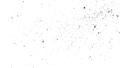 Black ink splatters and dots scattered across a white background vector