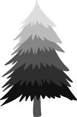 christmas tree flat illustration 
