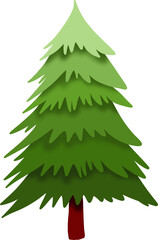 Obraz premium christmas tree illustration hand drawn