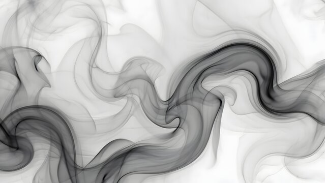 black and white smoke wave on white background.