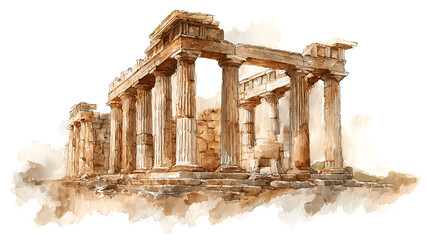 Ancient stone temple ruins with weathered columns ancient ruins classical architecture