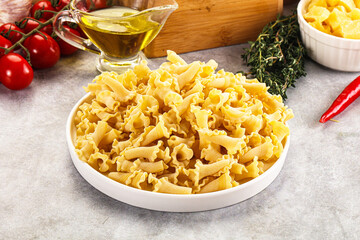 Raw dry Italian pasta - campanelle