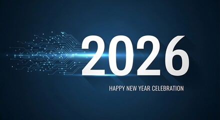 2026 Digital Circuit Board New Year Celebration Graphic technology