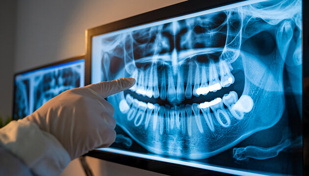 歯科用レントゲン写真の解析の様子
