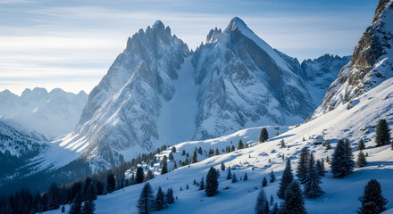 snow covered mountains