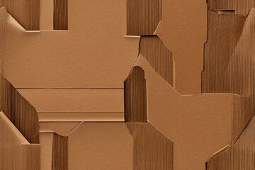 Cross section of brown corrugated cardboard