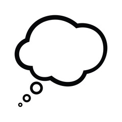 Empty thought bubble with trailing dots isolated on