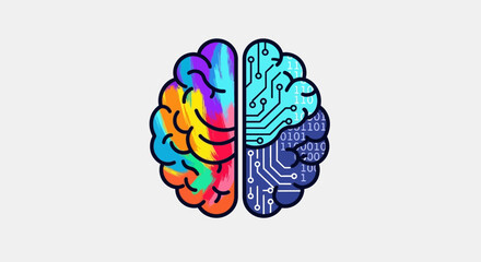 Creative and Logical Brain Halves Concept Illustration.