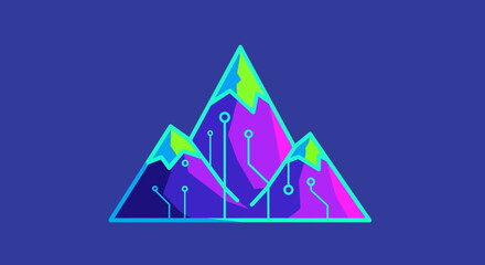 Digital Mountain Peaks with Circuitry.