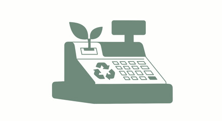 Eco-Friendly Cash Register Symbolizing Sustainable Business Practices.