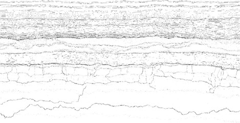 Abstract textured background with horizontal lines and cracked patterns in black and white vector