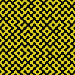 Interlocked yellow geometric maze pattern with bold repeating symmetry