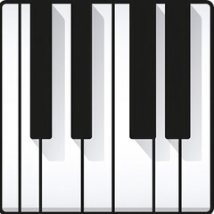 Fototapeta premium Close Up Of Piano Keyboard Keys Black And White With Shadow Effect And White Background Studio Lighting