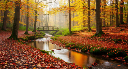 autumn in the  forest