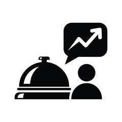 Fototapeta premium Black outline icon showing a user profile within a cogwheel, illustrating settings, customization, and management processes