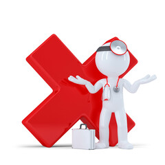 Doctor with red glossy check mark