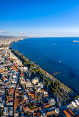 Aerial view of Iimassol cityscape and coastline
