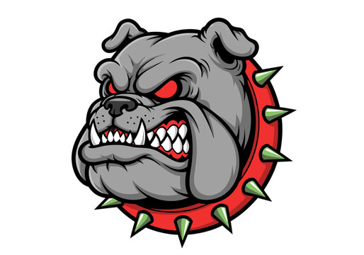 Aggressive bulldog mascot logo illustration capturing strength and fierce determination for branding