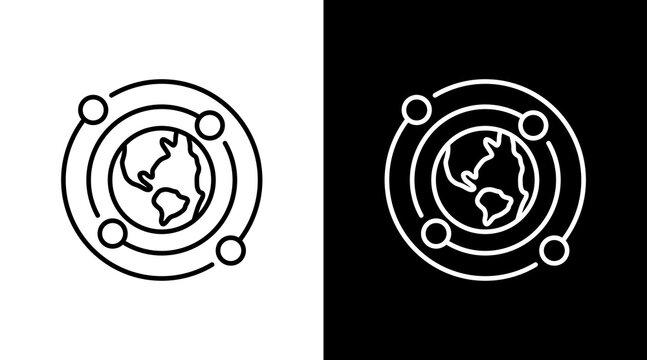 Celestial Sphere White Icon Set Design