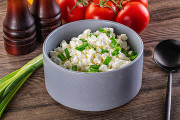 Cottage cheese with green onion