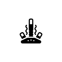 glyph cigarette filter in the sand solid icon and illustration