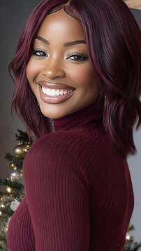Beautiful young woman with uniquely colored hair, featuring vibrant tones and artistic styling. Modern portrait with soft lighting and a clean aesthetic, highlighting her distinctive look.222