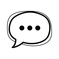 Speech bubble icon with three dots, isolated on