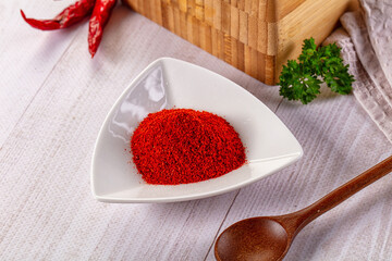 Red dry chili pepper paprika powder