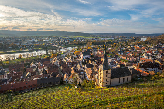 Klingenberg am Main im warmen Licht der tief stehenden Sonne