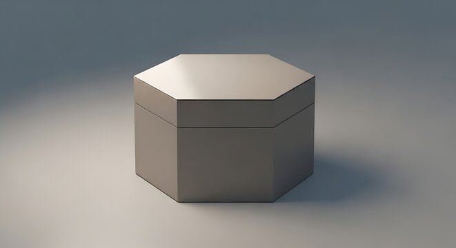 Elegant Hexagonal Box - A Study in Geometric Simplicity and Minimalist Design. - Powered by Adobe
