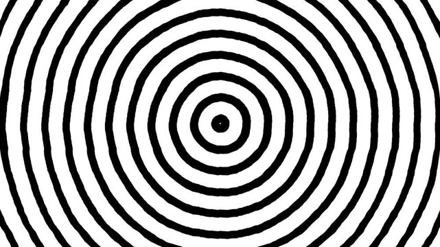 Concentric circles in a black and white optical illusion.