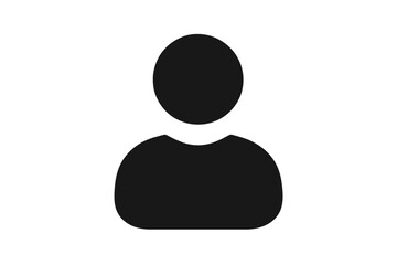 Generic default user profile avatar symbol in minimalist black silhouette style