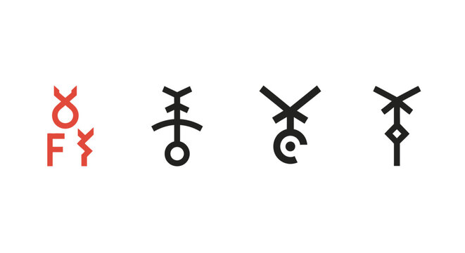 Mysterious Symbols and Glyphs Collection.