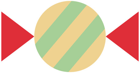 Sweet and Playful Striped Wrapped Candy Icon for Festive Designs