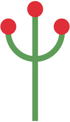 Simple illustration of a red-tipped green plant stem