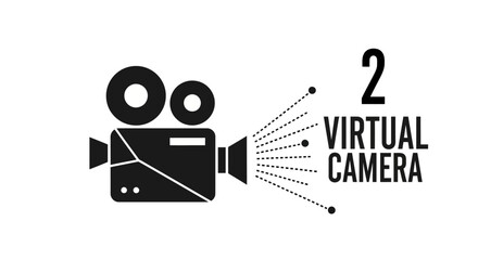 Obraz premium Virtual Camera Icon for Digital Media Production.