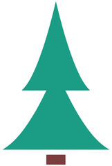 Simplified Teal Christmas Tree Illustration for Festive Design