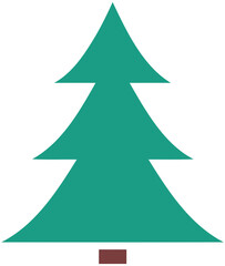 Christmas Tree Graphic Design on Isolated White Background