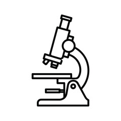 Line art of a microscope, isolated on