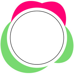 Abstract circle with colorful organic shapes around it