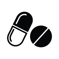 A capsule and a pill, isolated on