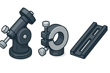 Technical equipment components for astrophotography mount head and quick release plate