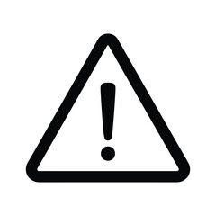 Warning sign with an exclamation mark inside a triangle, isolated on