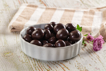 Nut in chocolate balls sweet candy