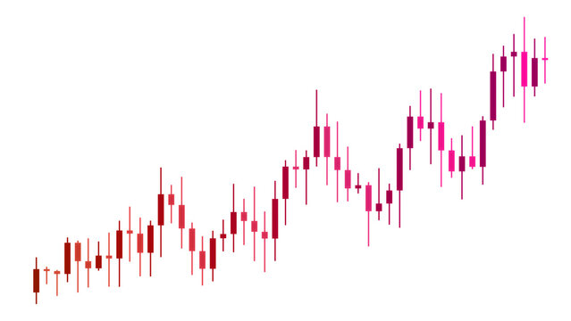 金融市場のローソク足チャートと価格変動の推移 株式投資や為替取引におけるテクニカル分析のグラフ 経済指標と資産運用を表すデジタルトレンドデータ - Powered by Adobe
