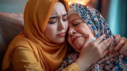 Video Two women embracing in a warm and intimate moment - Powered by Adobe